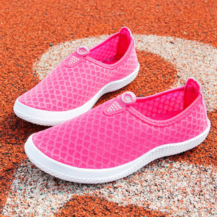 轻便跑步鞋女透气网布运动鞋女士休闲鞋网面一脚蹬夏季学生鞋单鞋