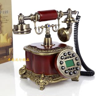 欧式仿古电话机旋转复古董办公家用座机美式时尚创意固定工艺电话
