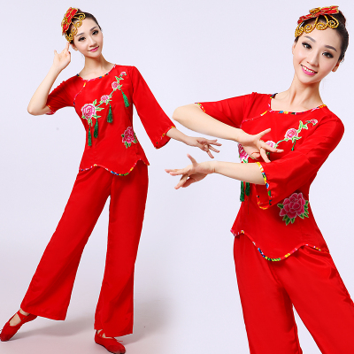 2016新款成人女东北秧歌服演出服民族舞蹈服装中老年扇子舞广场舞
