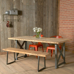 美式乡村风格铁艺桌椅复古做旧餐桌餐椅书桌办公桌咖啡桌组合套件