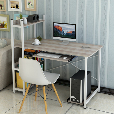 书架书桌组合一体简约现代家用学生儿童写字台办公环保台式电脑桌