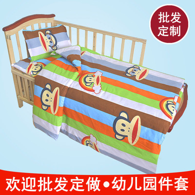 幼儿园被子三件套宝宝午睡婴儿床用品卡通被套六件套被褥含芯棉被
