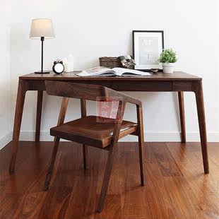 北欧长方形实木书桌 卧室简约小户型办公桌 复古会议桌书桌电脑桌