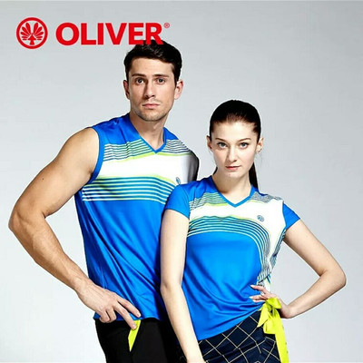 OLIVER奥立弗男女款羽毛球服 无袖 训练比赛运动服T恤 上衣 短恤