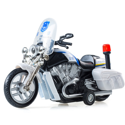 蒂雅多 儿童玩具巡逻摩托车 声光版合金回力模型玩具5555 礼盒装
