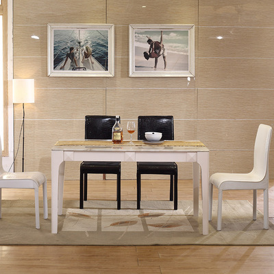 大理石实木烤漆餐桌椅子现代简约时尚小户型客厅家具组合
