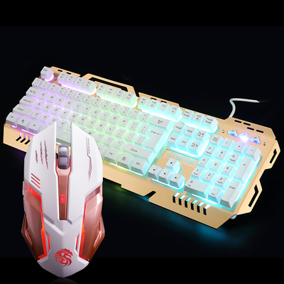 有线发光游戏键盘鼠标套装罗技雷蛇lol台式电脑笔记本cf机械键鼠