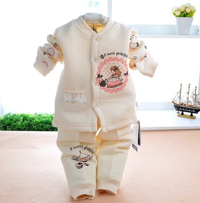 0-1到2周岁半宝宝六至七-八个月婴儿春秋装竹纤维保暖内衣套装