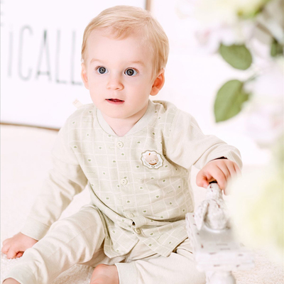 【安婴保】秋季新款长袖宝宝内衣套装天然彩棉婴幼儿衣服#C5203