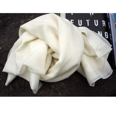 高档纯羊毛白胚围巾 植物染扎染专用围巾