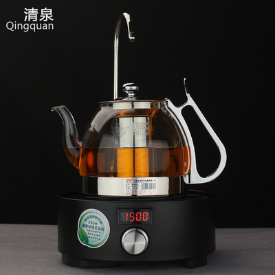 亮典 耐热加厚玻璃茶具过滤煮茶壶 玻璃烧水壶自动抽水电陶炉套装