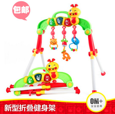 正品美贝乐1203多功能折叠健身架新生婴儿玩具儿童健身器音乐摇铃