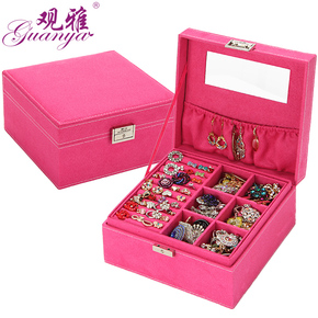 特价首饰盒 双层大容量带锁 欧式公主饰品收纳盒生日木质包邮盒子