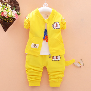 童装男童秋装套装0-1-2-3-4岁婴幼儿童春秋女宝宝长袖韩版三件套