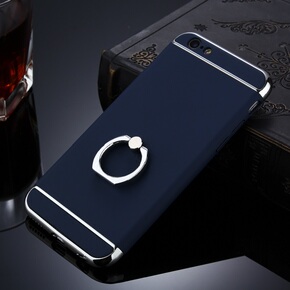 苹果iphone6/6S电镀PC手机壳4.7寸三段全包商务壳指环支架保护套