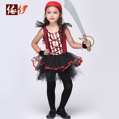 万圣节童装演出服 儿童表演服 cosplay动漫服装海盗贼套装