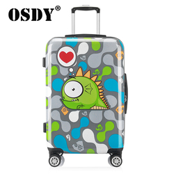 OSDY新品20寸万向轮拉杆箱个性印花男女登机箱24寸旅行箱行李箱子