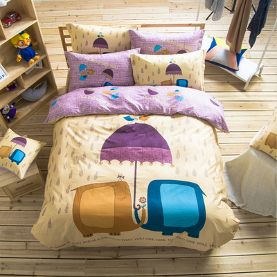 卡通床上四件套全棉儿童床单被套4件套纯棉特价1.5m1.8m床双人