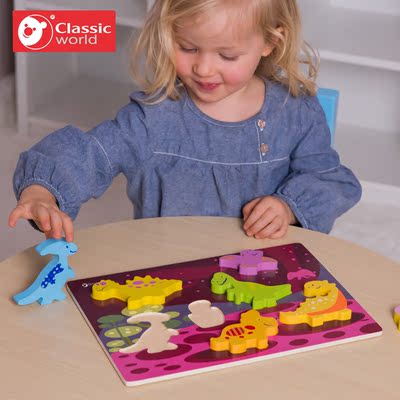 可来赛儿童卡通动物拼图创意宝宝幼儿园益智木质拼版亲子玩具安全