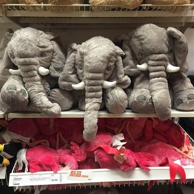 宜家大象公仔抱枕毛绒玩具雅特斯托宝宝玩偶布娃娃生日礼物