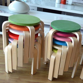 实木儿童凳子矮餐凳彩色非塑料宜家简约时尚儿童餐椅创意出口韩国