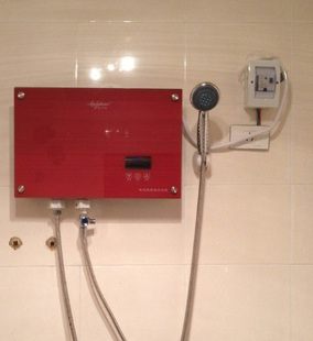 安拉贝尔 JV-PD变频恒温电热水器中国红款即热式热水器洗澡包邮