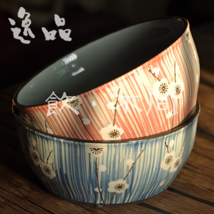 日本陶瓷餐具/日式碗和风传统大面碗/大汤碗粥碗手绘樱花沙拉碗