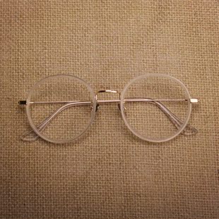 复古圆框眼镜框超轻tr90近视眼镜韩国进口镜架女潮文艺透明框包邮