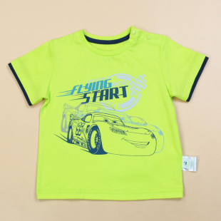 儿童针织上衣丽婴房迪士尼童装男童夏季新款纯棉超酷汽车短袖T恤