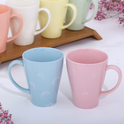 大容量限量版冰花陶瓷多彩办公杯茶水牛奶杯咖啡杯