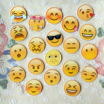 9.9包邮新款emoji表情贴片冰箱贴款亚克力异形微信表情3.5CM
