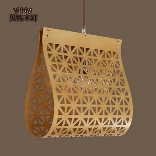 现代简约设计师创意实木灯具客厅卧室餐厅大气个性装饰复古吊灯