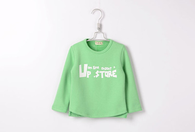 特价宝宝长袖T恤秋冬款男小童韩版上衣加绒儿童不倒绒打底衫绿色