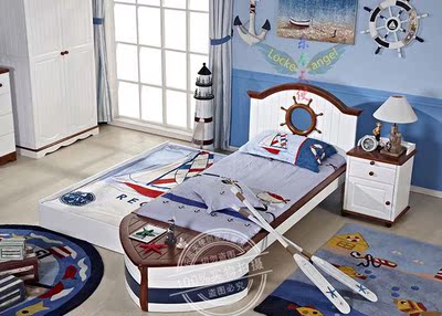 乐居天使欧式地中海儿童家具船型床海盗床实木个性男孩床特价促销