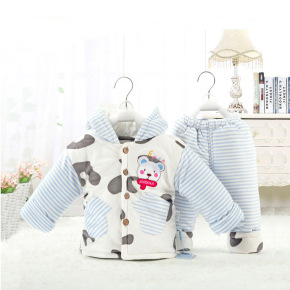 婴幼儿棉服套装0-2周岁男女宝宝棉衣棉裤新生儿两件套纯棉加厚冬