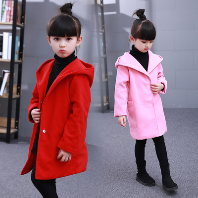 2016年童装呢子外套韩版女儿童装加厚中大童休闲外套呢子秋冬款潮