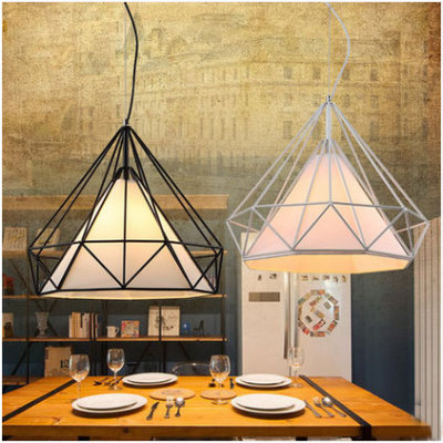 北欧宜家铁艺餐厅吊灯现代简约创意艺术吧台咖啡厅美食城钻石吊灯