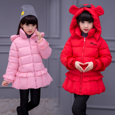 女童冬季棉衣小女孩冬款中大童棉袄儿童2016韩版新款中长款外套