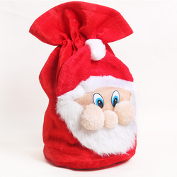 圣诞老人背包礼品袋圣诞装饰品高档金丝绒道具礼物袋大号糖果袋
