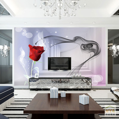 欧式3d立体电视背景墙壁纸 客厅影视墙壁画玫瑰墙布 简约现代墙纸