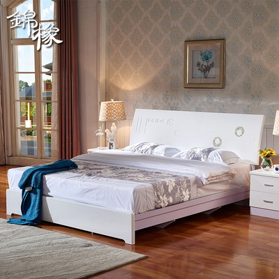 烤漆床板式床婚床大床1.8小床1.2箱体床高箱液压床环保床包邮特价