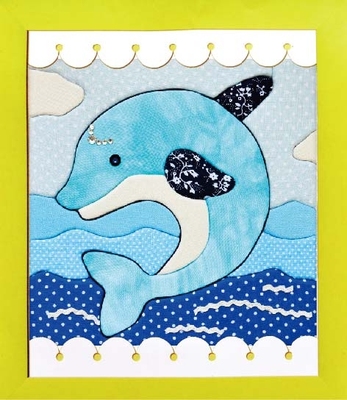 特价促销时尚diy拼布画D003小海豚家居装饰贴布画材料包创意贴画