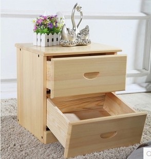 特价简易床头柜 实木收纳柜 储物柜 创意松木小柜子床边柜电话桌