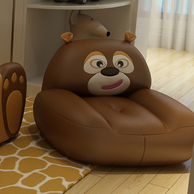 儿童沙发熊出没真皮沙发男孩卡通创意时尚单人沙发熊大熊二家具