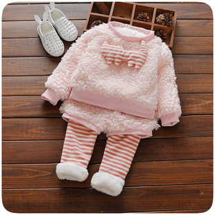 女婴儿套装冬季款女宝宝女童2件套6-8个月1-2-3-4岁小童保暖套装