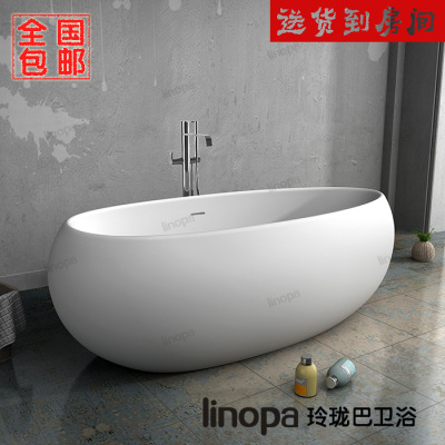 独立式 家用普通浴缸环保人造石浴缸Li822包邮1.8米人造石大浴缸