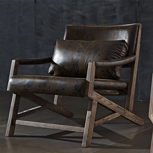 北欧单人沙发椅简约阳台休闲椅创意现代单椅客厅实木卧室椅
