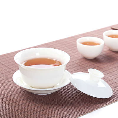 泥韵新款创意猪油白盖碗茶杯陶瓷红茶泡茶碗德化凝脂白瓷功夫茶具