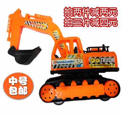 儿童惯性工程玩具车仿真惯性挖土机模型玩具大中小号挖掘机包邮