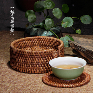 越南藤编垫秋藤编杯垫套装 紫砂壶垫壶托茶垫养壶垫藤编陶瓷茶垫